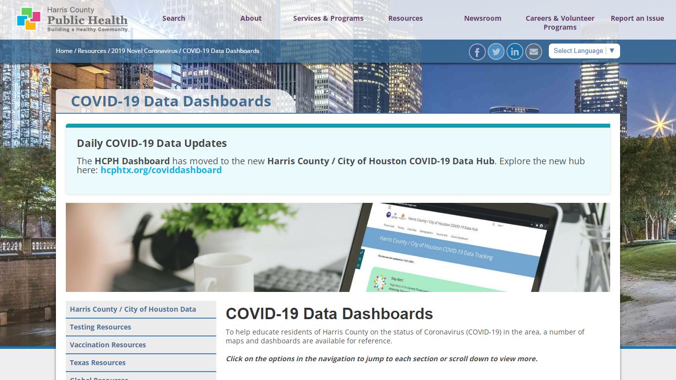 COVID-19 Data Dashboards - Harris County, Texas